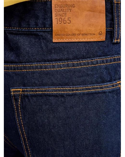 Benetton Blue Button-Fastening Jeans for men