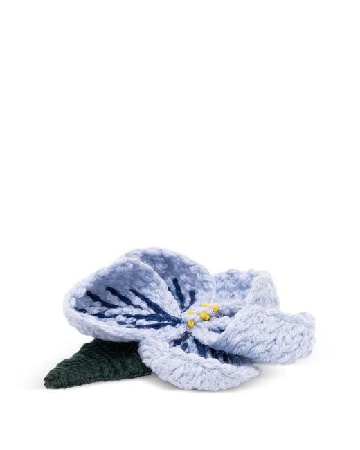 Alanui Blue Gehäkelte Brosche Mit Blumenpatch