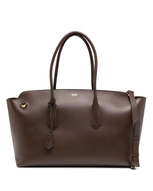 Borsa Tote Alexander East West di Tom Ford in Brown da Uomo