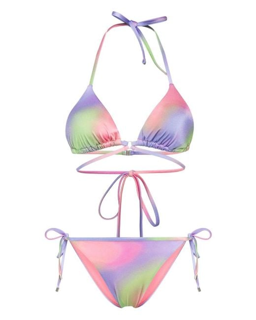 Bikini à imprimé abstrait Emporio Armani en coloris Pink