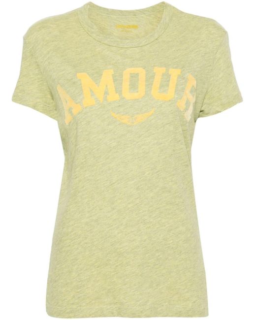 T-shirt Walk Amour con stampa di Zadig & Voltaire in Yellow