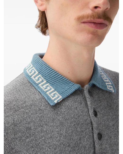 Versace Gray Wool & Cashmere Knit Jumper for men