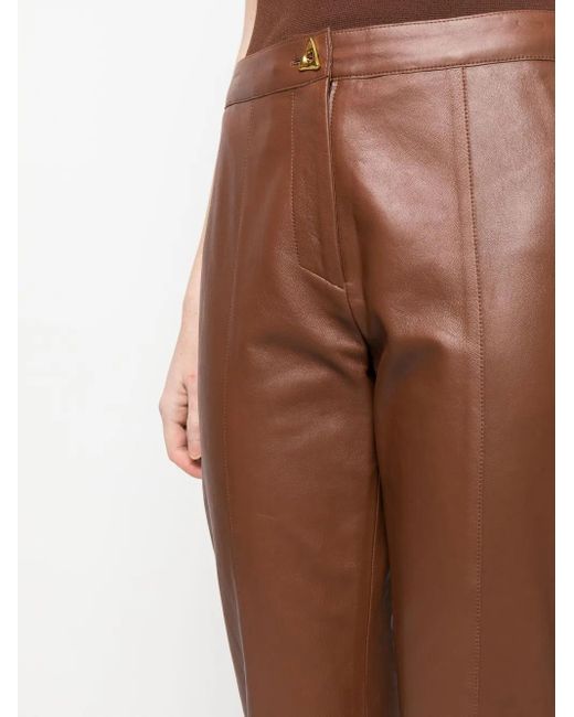 Aeron Brown Elm Lambskin Trousers
