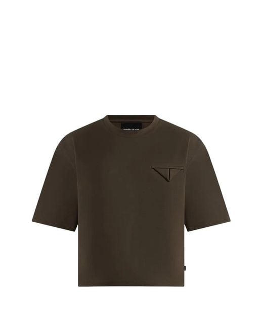 Manière De Voir Black Leon Boxy Cropped T-Shirt for men