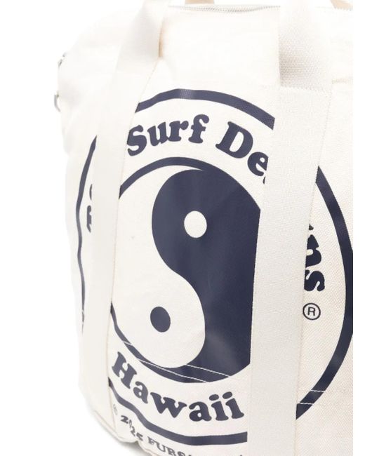Fursac White Canvas Tote Bag for men