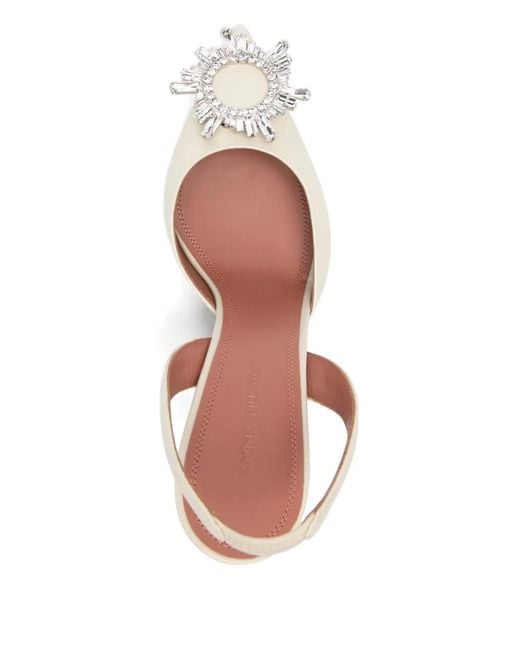 AMINA MUADDI Metallic Begum Leather Slingback Pumps