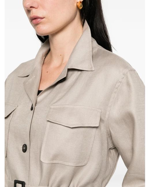 Chaqueta Con Cinturón Y Bolsillo Tagliatore de color White