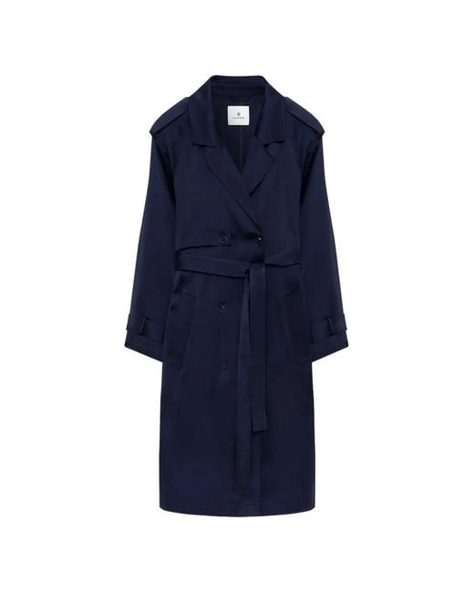 Anine Bing Blue Trench Long Ricki