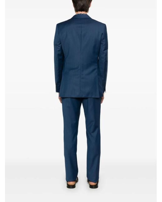 Fursac Blue Virgin Wool Suit for men