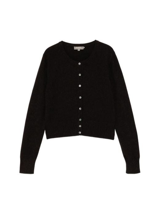 N.Peal Cashmere Black Ivy Cardigan