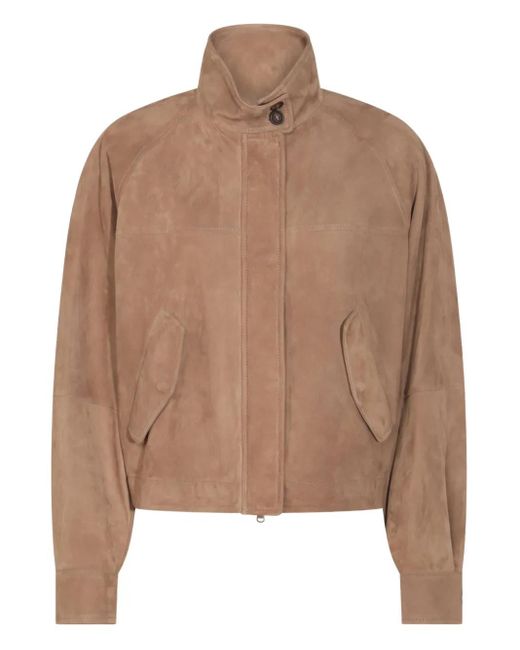 Brunello Cucinelli Suède Bomberjack in het Brown