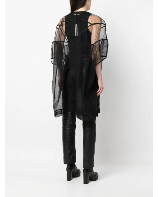 Rick Owens Black Edfu Tecuatl Sheer Silk Jacket