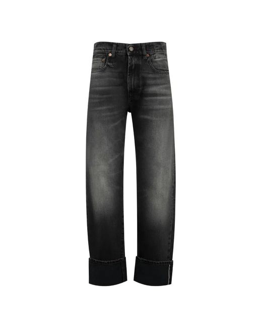R13 Black Selvedge Cuffed Jeans