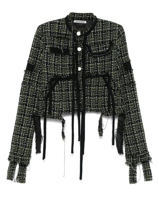 OTTOLINGER Black Deconstructed Tweed Jacket
