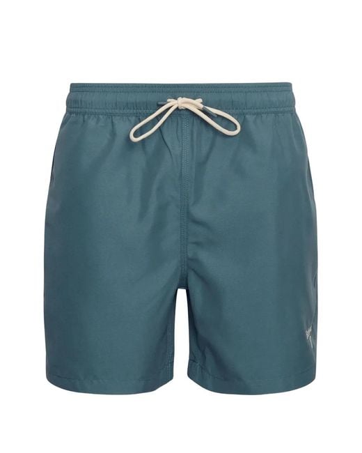 Barbour Blue Logo-Embroidery Swim Shorts for men