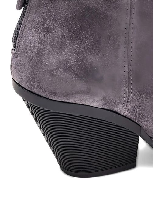 Hogan Gray Eyelet-Embellished Suede Boots