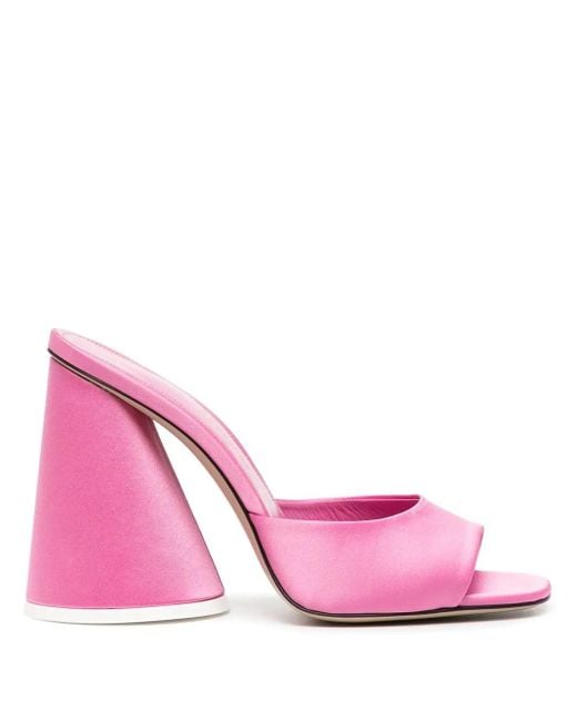 The Attico Pink Luz Satin Sandals