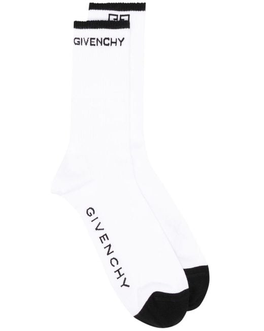Givenchy White Logo-printed Socks for men