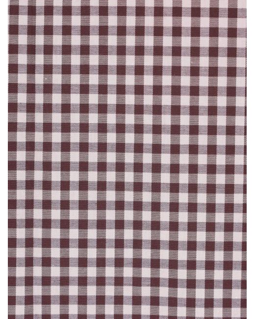Brunello Cucinelli Purple Check-Pattern Cotton Shirt for men