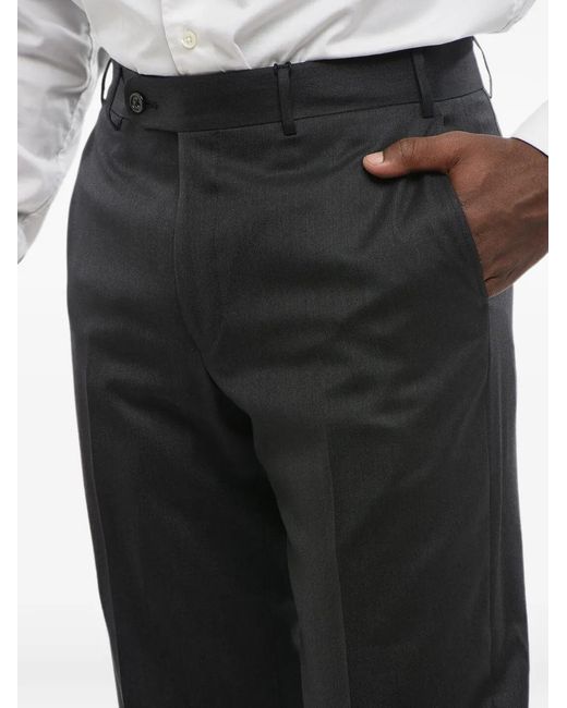 Corneliani Black Belt-Loops Trousers for men