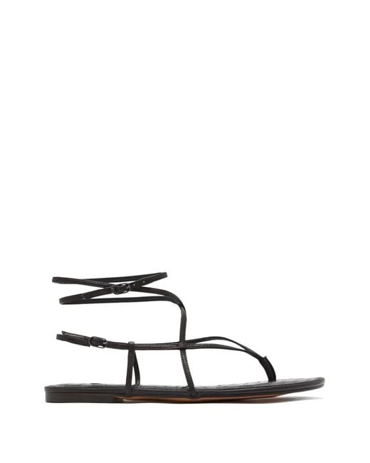 Sam Edelman White Croc-Effect Strappy Sandals