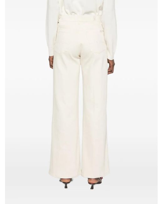 7 For All Mankind White Lotta Button-Fastening Jeans