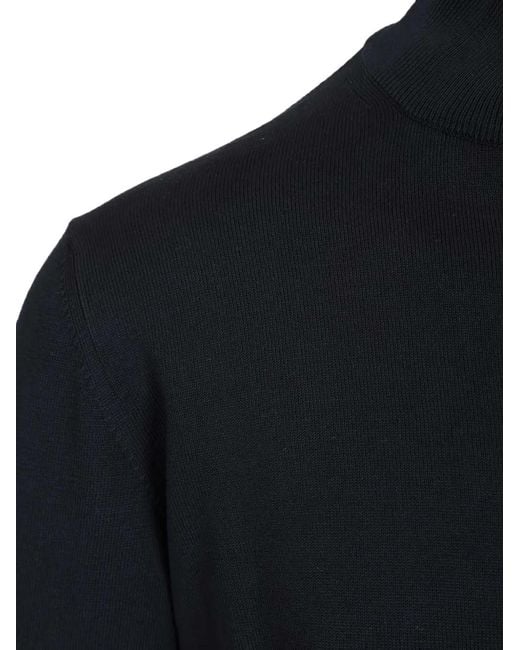Al Duca D'aosta Blue High-Neck Button-Up Cardigan for men