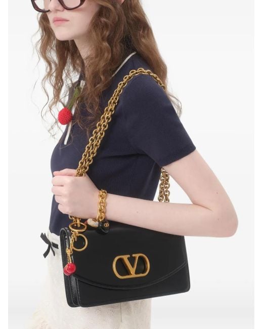 Valentino Garavani Blue Cherry-Charm Polo Top
