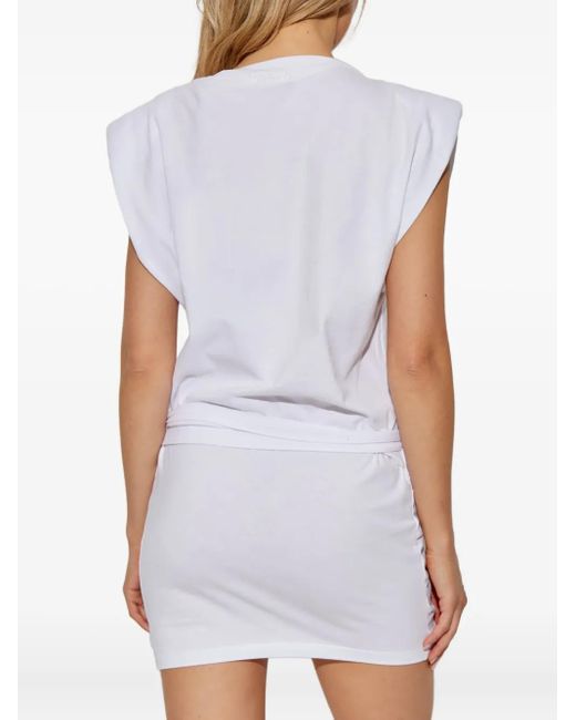 Isabel Marant White Marielle Wrap Mini Dress
