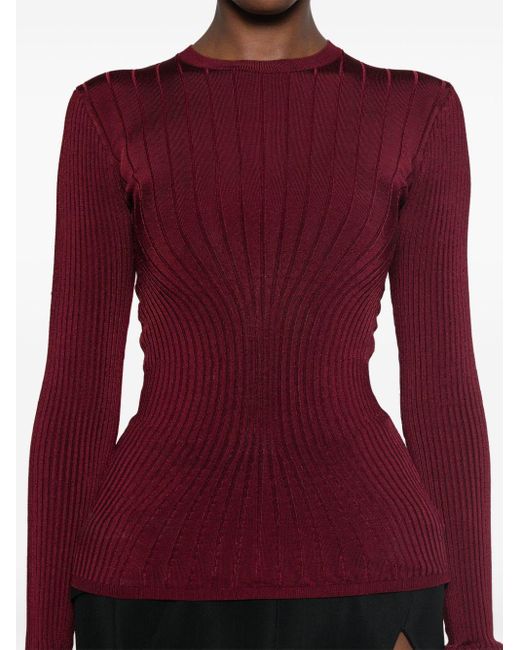 Mugler Purple Knit Top