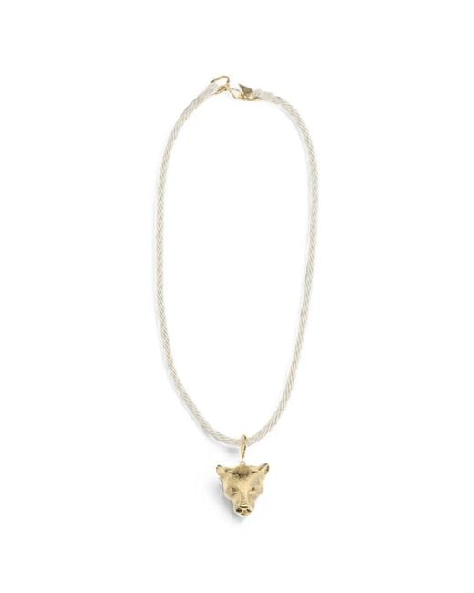 Forte_forte White Puma-Pendant Necklace