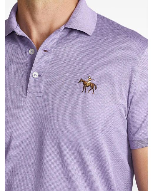 Ralph Lauren Purple Slim-Cut Piqué Polo Shirt for men