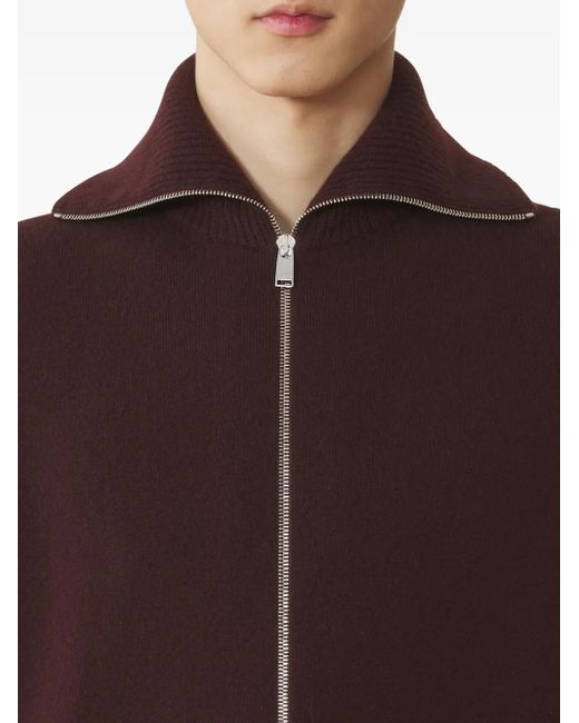 Lanvin Purple Zip-Fastening Cashmere Cardigan for men