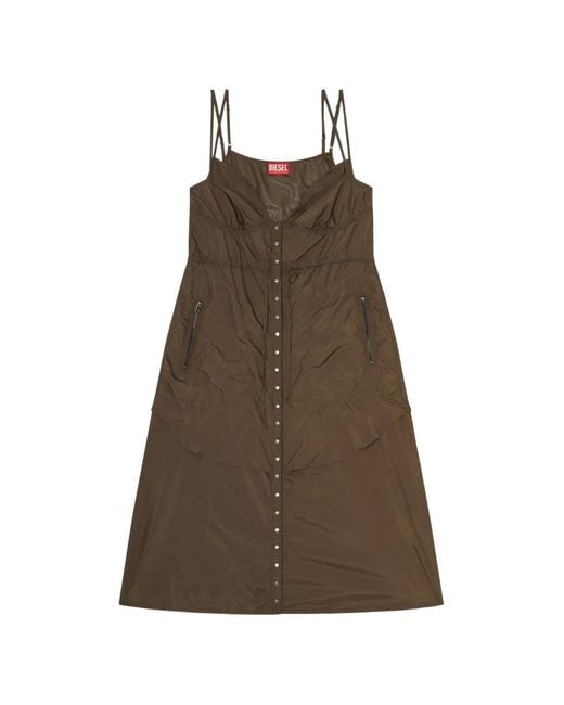 DIESEL Brown Layered Midi Dress