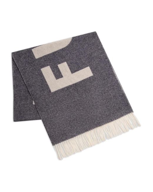 Fusalp Gray Logo-Jacquard Scarf