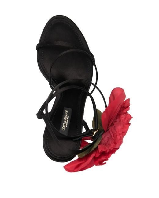 Dolce & Gabbana Pink 110Mm Floral-Appliqué Sandals