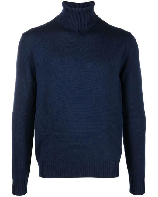 Ballantyne Blue Roll-Neck Wool Jumper for men