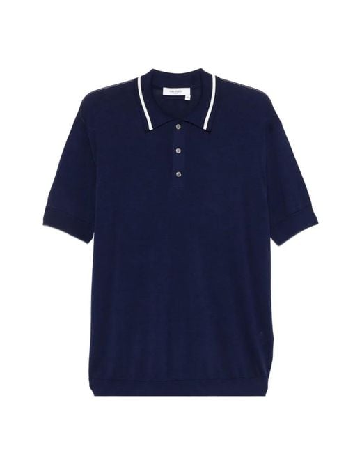 Grayed Blue Short-Sleeve Polo Shirt for men
