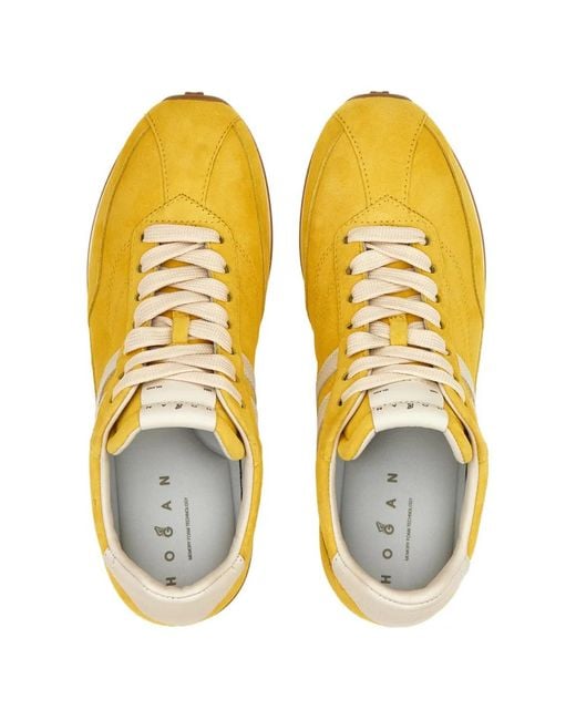 Hogan Yellow Athletic Sneakers