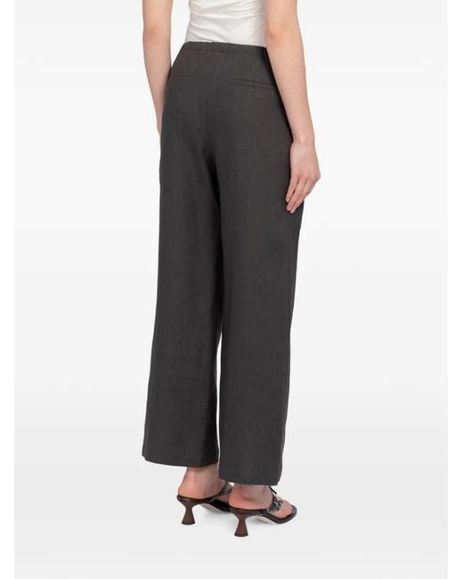 Amomento Black Drawstring Linen Trousers