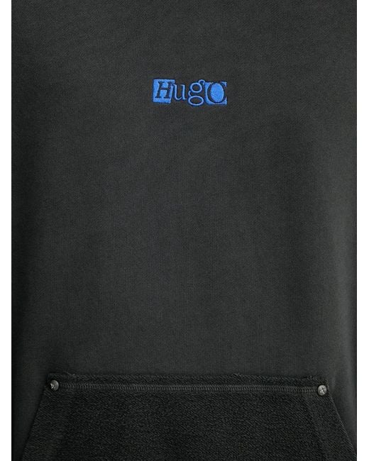 HUGO Black Hoodie À Poche Kangourou for men