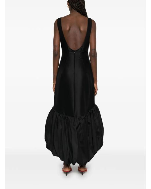 Rohe Black Bubble-Hem Scoop-Back Midi Dress