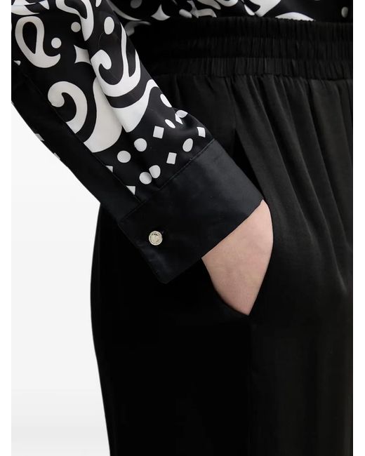 Morgan Black Elasticated-Waist Palazzo Pants