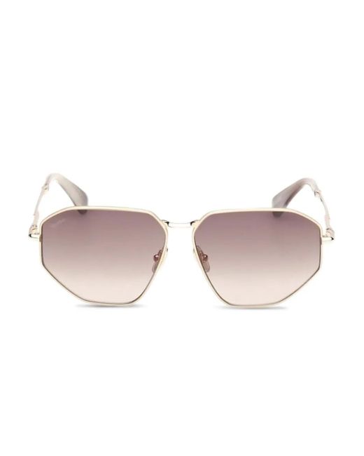 Max Mara Eyewear Pink Geometric-Frame Sunglasses