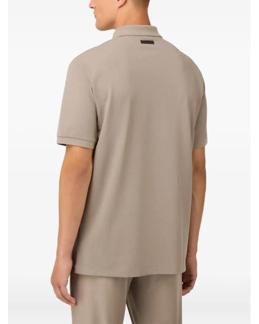 Boggi Poloshirt Mit Reißverschluss in Natural für Herren