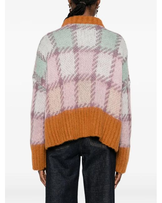 Marni Pink Checked Mohair Jumper