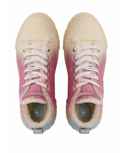 Giuseppe Zanotti Pink Blabber Lace-Up High-Top Sneakers for men
