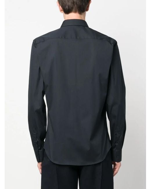Sandro Blue Fitted Stretch Cotton Shirt for men