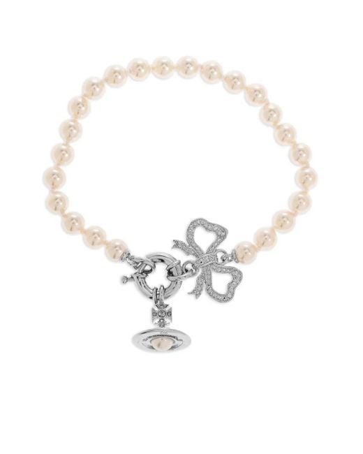Vivienne Westwood White Pearl Bow Bracelet