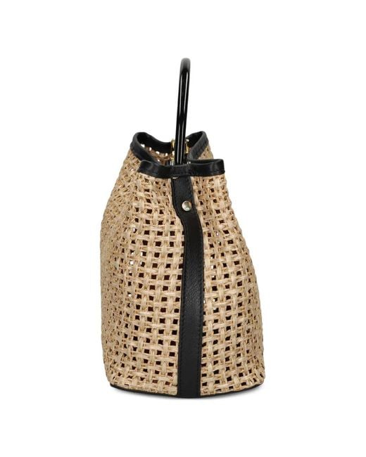 MY BEST BAG Black Raffia Tote Bag